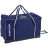 Bauer Core Wheeled Bag made from durable 600D poly with ample space and ventilation for hockey gear.