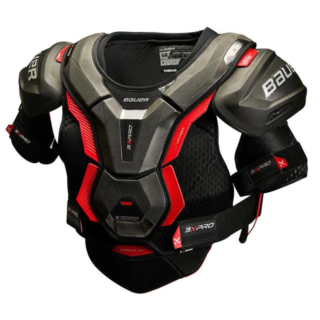 Bauer Vapor 3X Pro Shoulder Pads with AEROLITE cap technology and VENTAPRENE vest for elite protection.