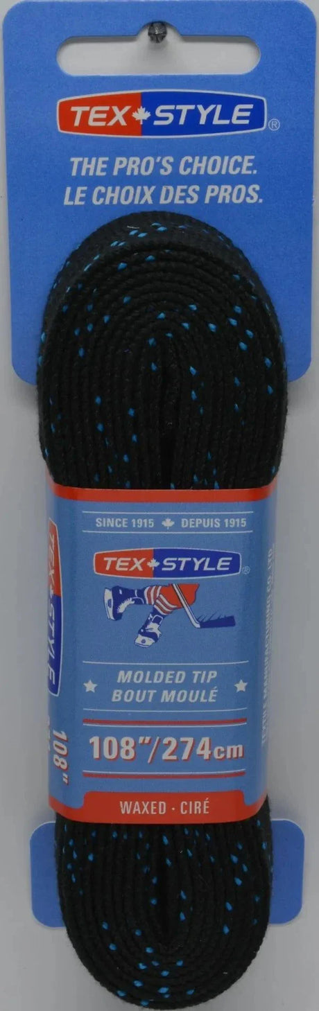 Hockey laces with moulded tip for ice and inline skates.