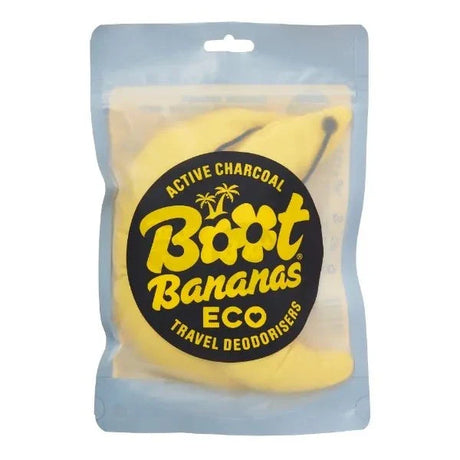 Boot Bananas Eco Travel Deodorisers packaging with active charcoal label.