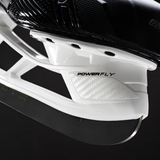 Bauer Supreme Shadow Ice Hockey Skate close-up of Powerfly holder with carbon fiber detailing.