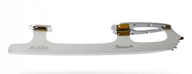 John Wilson Pattern 99 ice skate blade silver and gold detailing