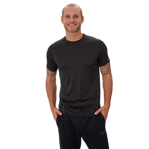 Bauer Vapor team Tech Tee in black with screenprinted logo and moisture-wicking fabric.