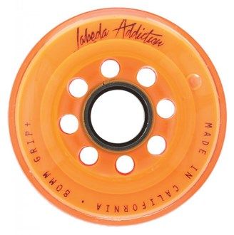 Labeda Addiction XXX Grip Orange roller skate wheel for power skaters.