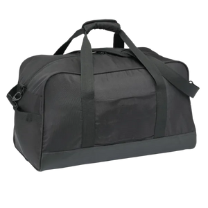 CCM Travel Duffle with Wash Bag, 22-inch durable black duffle bag with shoulder strap.
