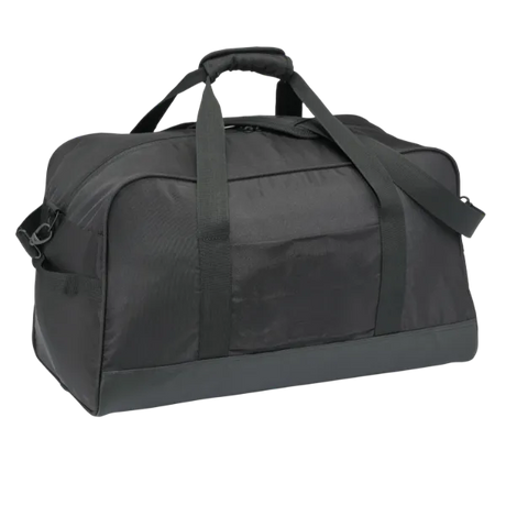 CCM Travel Duffle with Wash Bag, 22-inch durable black duffle bag with shoulder strap.