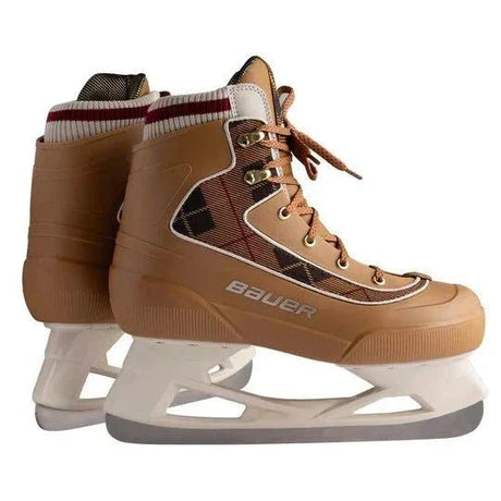 Bauer Chamonix Lifestyle Skates with sherpa-lined interior and plaid design.