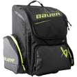 Bauer Elite Wheeled Backpack Junior S24 with wheels and backpack straps, large compartment, and multiple pockets.