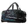 Bauer Premium Wheeled Bag S24 with oversized wheels and pull handle.