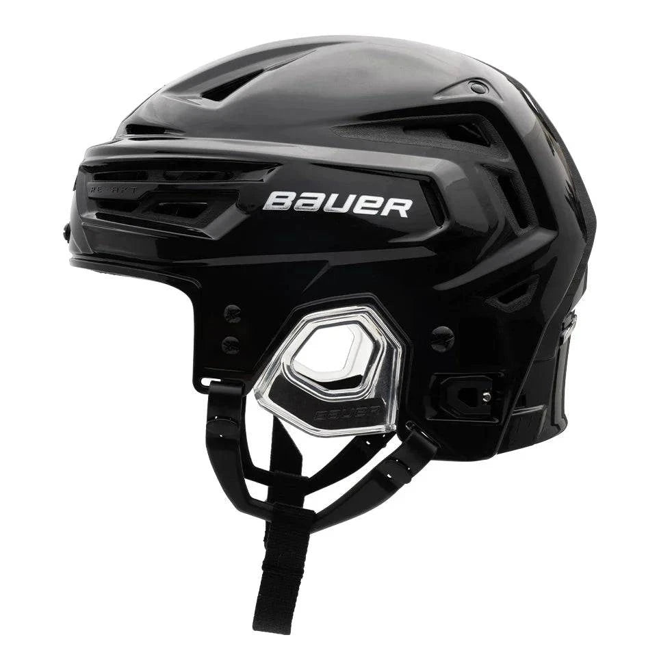 Black Bauer Re-Akt 155 Hockey Helmet featuring advanced safety and comfort technology.