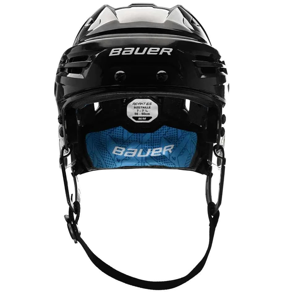 Bauer Re-akt 65 Helmet Combo with tool-less adjustments for personalized fit.