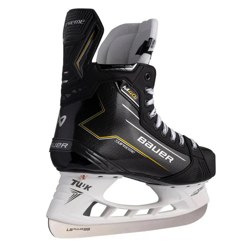 Bauer Supreme M30 Ice Hockey Skates Intermediate with LS EDGE Holder and Pro Stock Felt Tongue for comfort and performance.