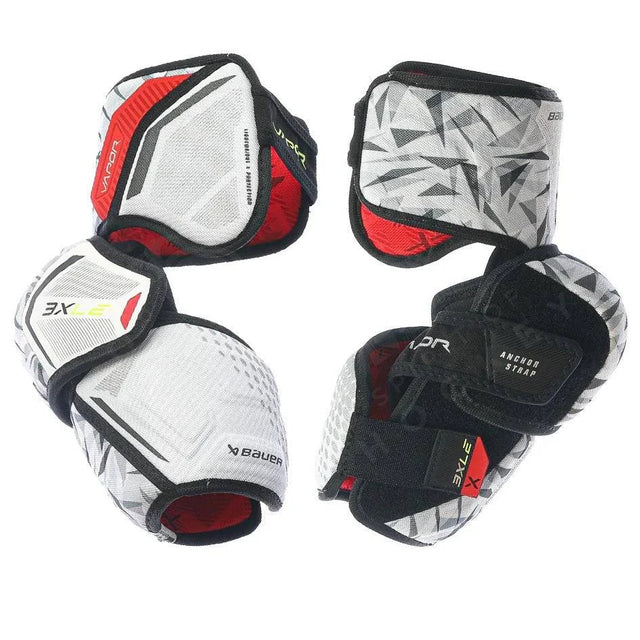 Bauer 3X LE Elbow Pads for competitive players, featuring 360-Forearm flexibility and THERMOMAX sweat management liner.