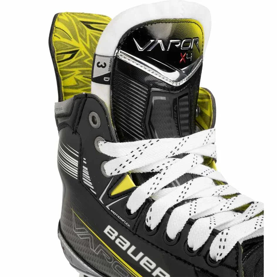 Bauer Vapor X4 Skates JUNIOR with Digi COMP Quarter and LS EDGE Holder for enhanced comfort and balance.