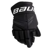 Black Bauer X S24 hockey gloves with pro-inspired design and impact protection.