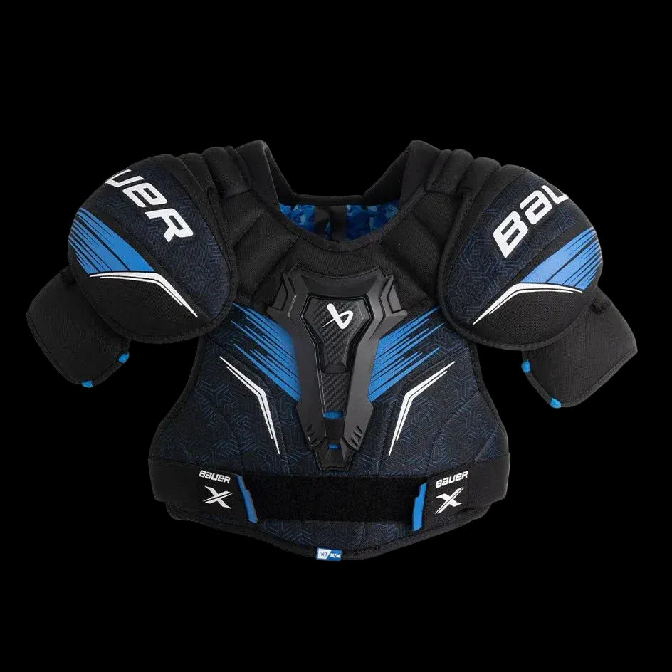 Bauer X S24 Shoulder Pads for recreational players with molded sternum protection.