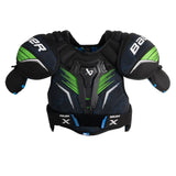 Bauer X S24 Shoulder Pads for recreational players with molded sternum and adjustable bicep fit.