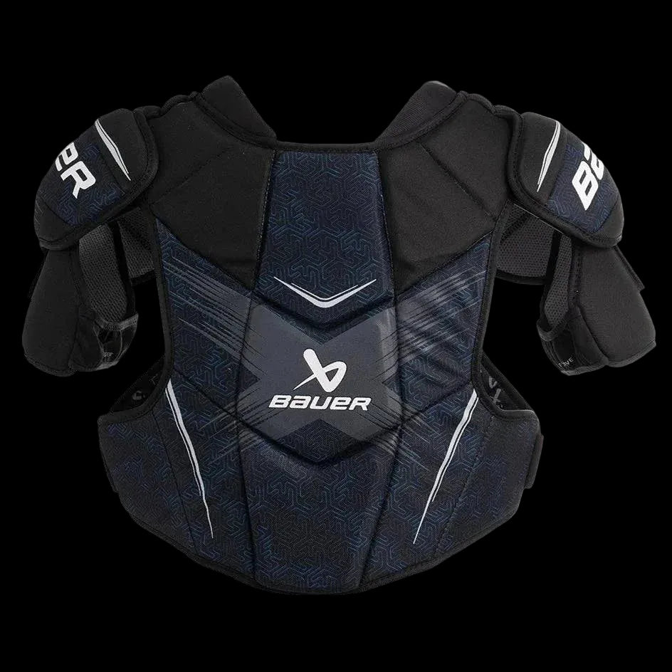 Bauer X S24 Shoulder Pads for recreational players with molded sternum and FlexCell foam.