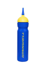 Winnwell Water/Drink Bottle 1LT, blue with yellow cap and spout.