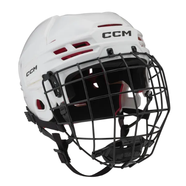 CCM Tacks 70 Helmet Combo for young hockey players aged 7-10, featuring modern design and tool-free adjustment.