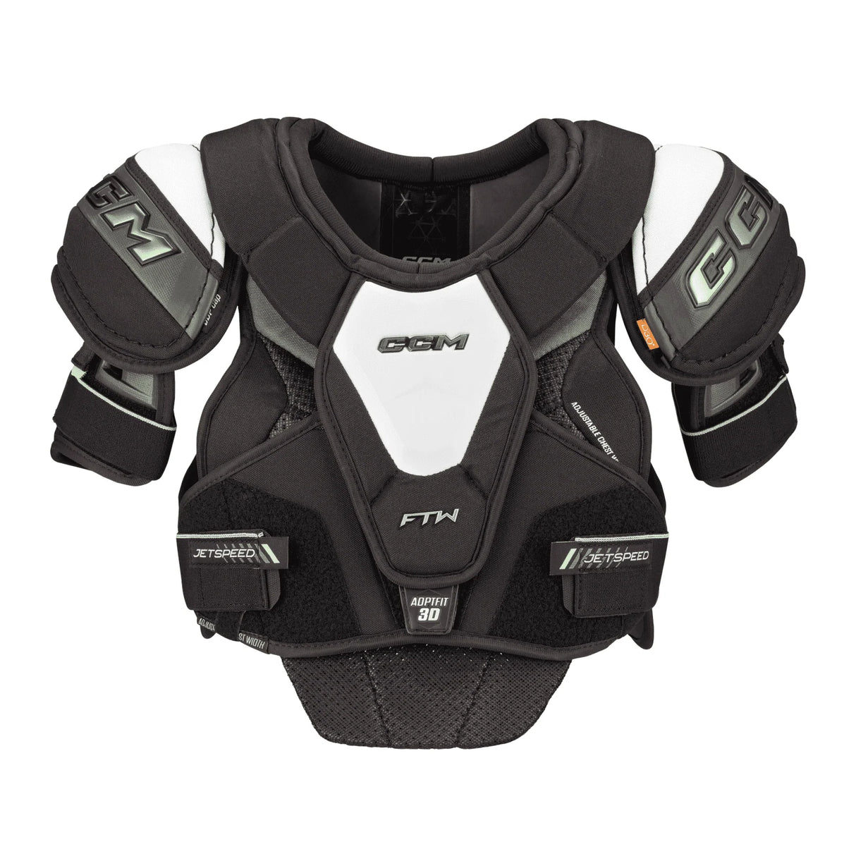 CCM FTW Hockey Shoulder Pads for women with customizable chest adjustments and D30 protection.