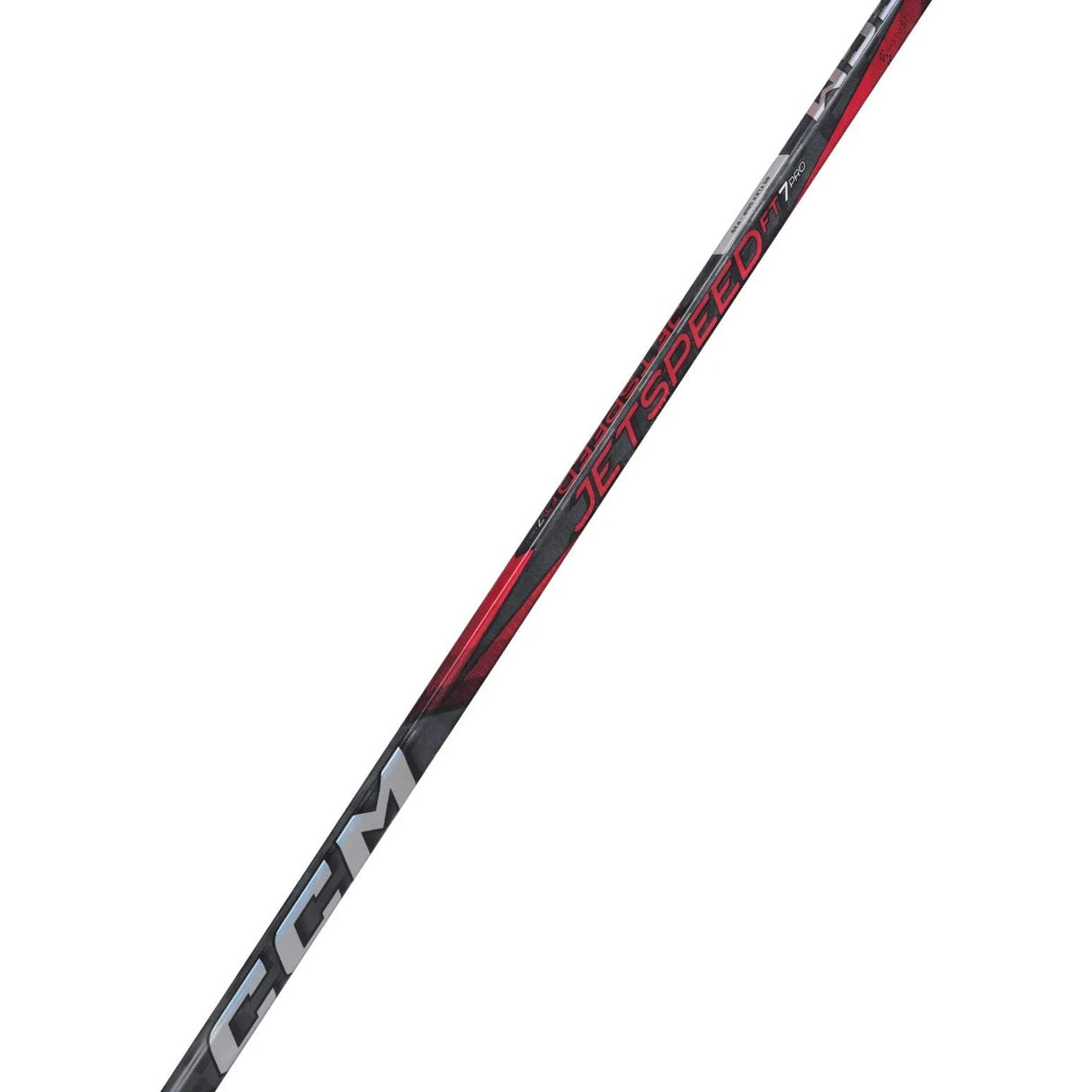 CCM Jetspeed FT7 Pro Ice Hockey Stick featuring lightweight design with Nanolite shield carbon layering and hybrid kickpoint.