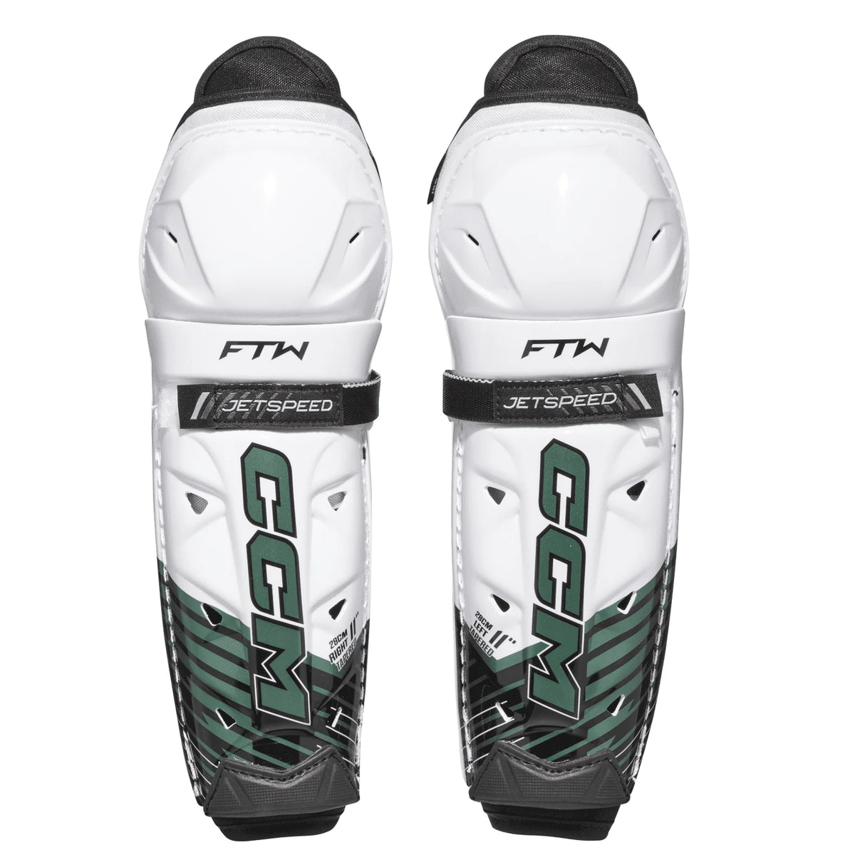 CCM Jetspeed FTW Shin Guards for women hockey players, offering pro-grade protection and tapered fit.