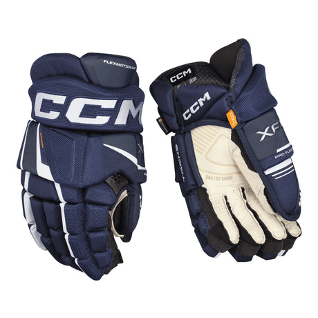 CCM Tacks XF Pro Hockey Gloves with Sensalast Pro palm and NEST TECH construction.