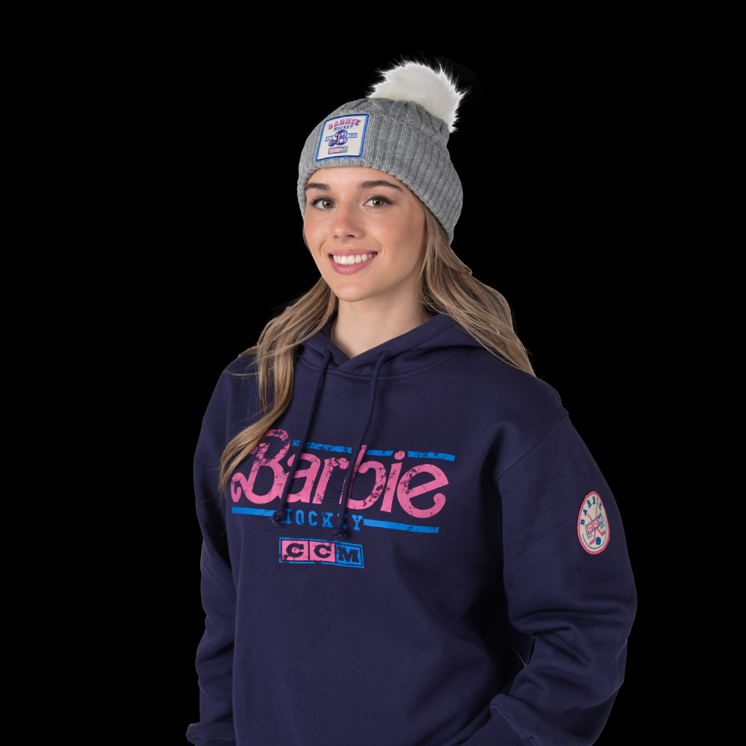 CCM Barbie Pom Knit Beanie - Athletic Grey