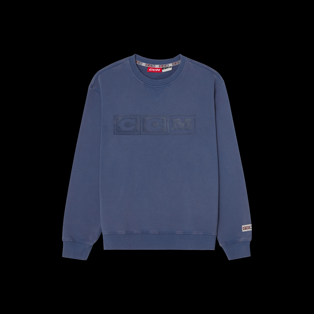 CCM FCR69A Vintage Wash Crew Neck Jumper - Indigo Blue