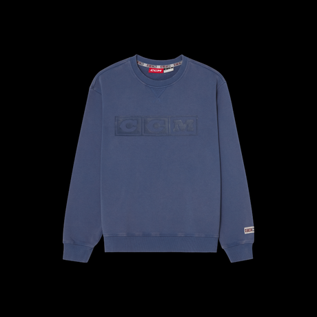 CCM FCR69A Vintage Wash Crew Neck Jumper - Indigo Blue