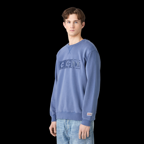 CCM FCR69A Vintage Wash Crew Neck Jumper - Indigo Blue