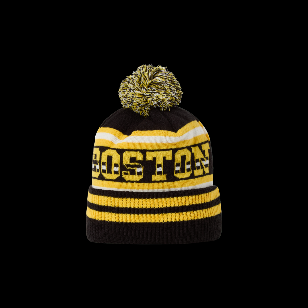 CCM HPM26 Boston Fleeced Pom Knit Hat Black – Adult