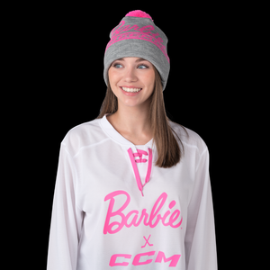 CCM X Barbie HPM6DW2 Pom Knit Beanie - Athletic Grey