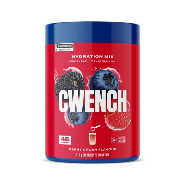 CWENCH Electrolyte Mix 315g Berry Crush Flavour packaging.