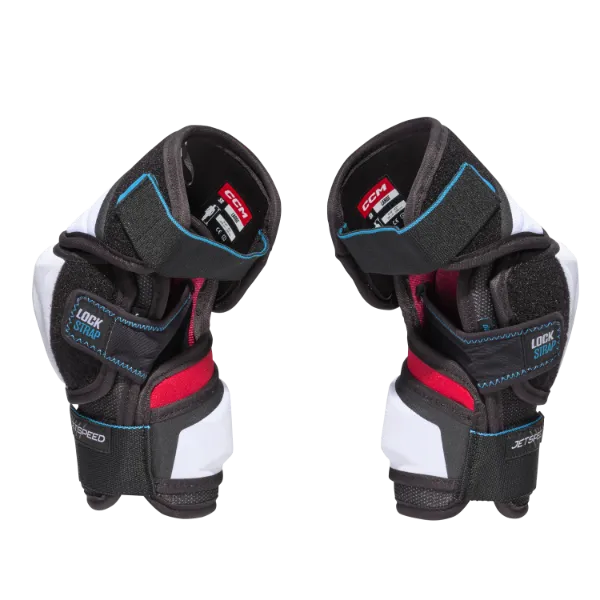 CCM FT680 Hockey Elbow Pads with hybrid three-piece design and molded PE foam for optimal movement and protection.