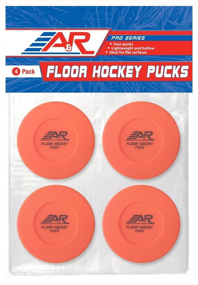 A&R Floor Hockey Puck Orange 4 Pack