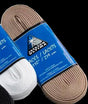 Jackson Figure Skate Laces in brown and white.