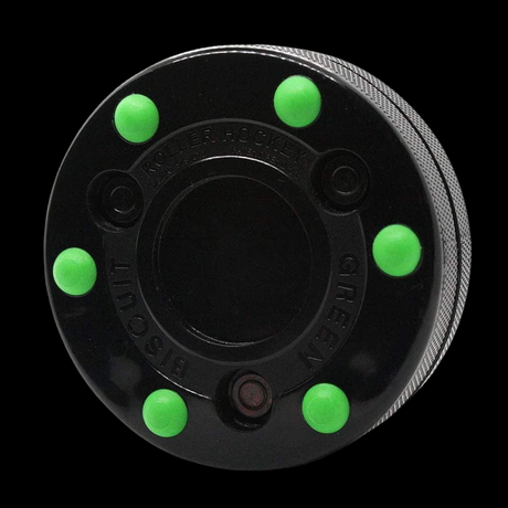 Green Biscuit Roller Hockey Puck