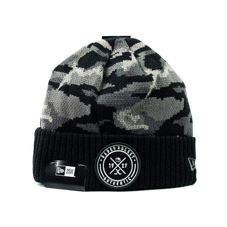 Bauer NE Camo Patch Beanie with logo, cool and casual design for hockey lovers.