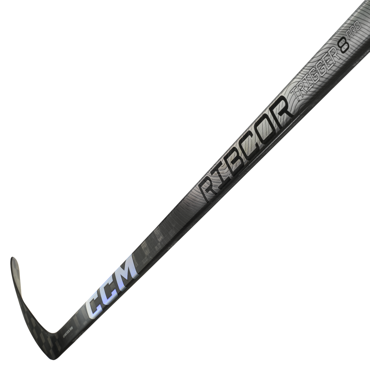 CCM Ribcor Trigger 8 Pro CHROME Hockey Stick with sleek design.