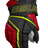 Bauer Vapor Hyperlite Hockey Gloves, red and black design, lightweight protection, Defense Cloud Tech foam, DuraCONNEKT palm, molded SHOCKLITE pad.