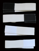 A&R shin guard straps with heavy woven elastic and color-coded Velcro.