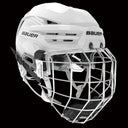 Bauer Re-Akt 85 Helmet Combo with face cage in white.