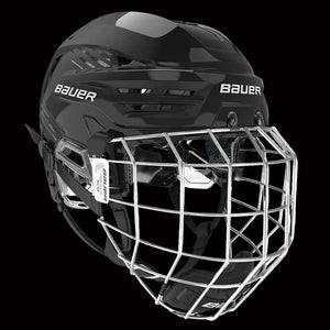 Bauer Re-Akt 85 Helmet Combo with cage in black.