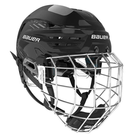 Bauer Re-Akt 85 Helmet Combo with cage in black.