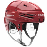 Bauer Re-akt 65 Helmet with tool-less adjustments in red.