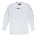 CCM 5000 Practice Jersey, white, polyester, V-neck collar, embroidered logo.