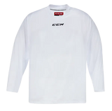 CCM 5000 Practice Jersey, white, polyester, V-neck collar, embroidered logo.