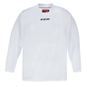 CCM 5000 Practice Jersey, white, polyester, V-neck collar, embroidered logo.